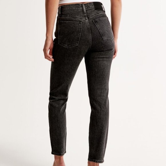 Abercrombie & Fitch Black High Rise Mom jean, Size: 27 long - Picture 4 of 8